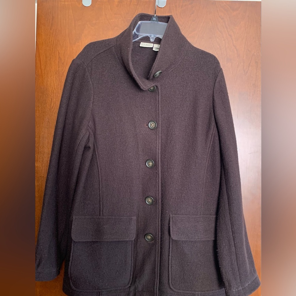 L.L.Bean Boiled Wool Brown Women’s Coat